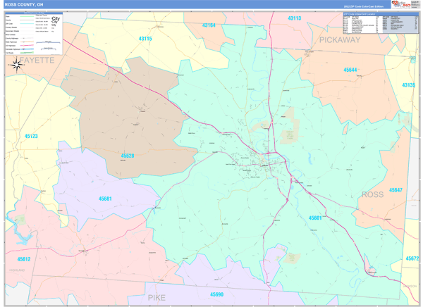 Ross County Digital Map Color Cast Style