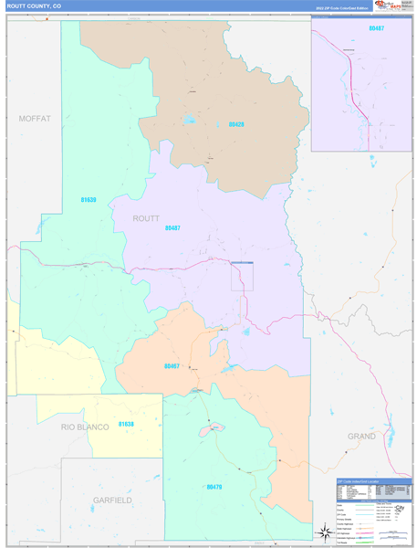 Routt County, CO Zip Code Map