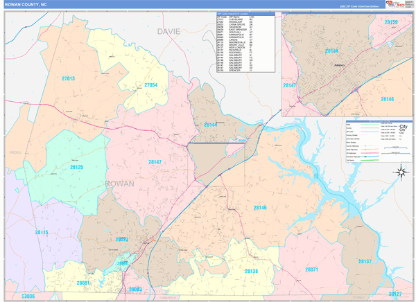 Rowan County, NC Zip Code Map