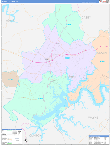 Russell County Digital Map Color Cast Style