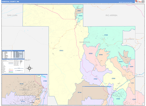 Sandoval County, NM Zip Code Map