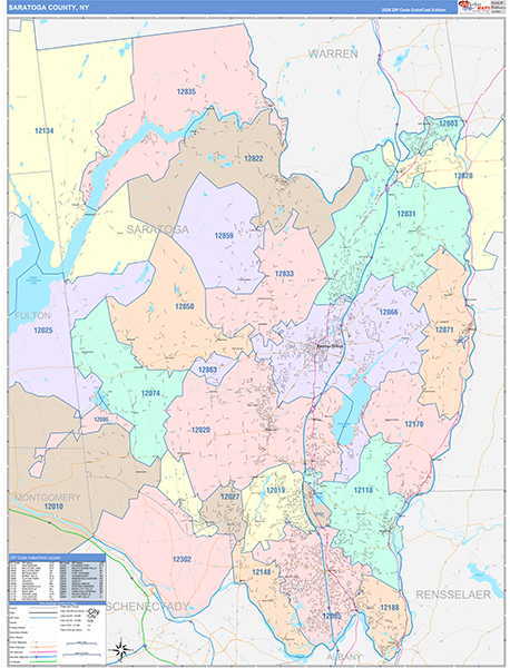 Saratoga County, NY Zip Code Map