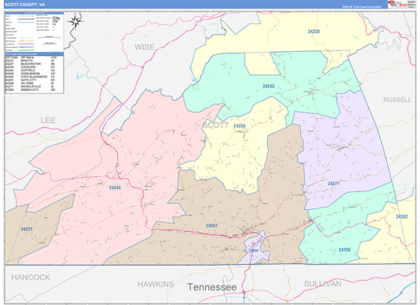 Scott County, VA Zip Code Map