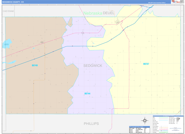Sedgwick County, CO Wall Map