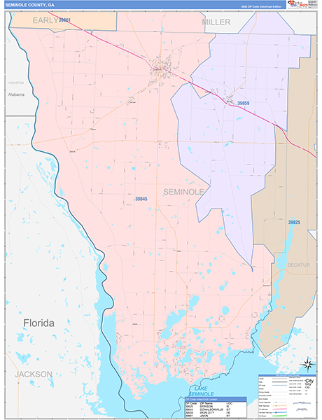 Seminole County, GA Zip Code Map