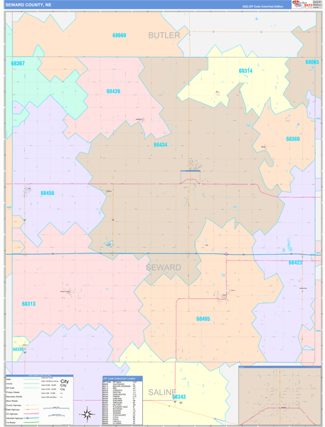 Seward County Digital Map Color Cast Style