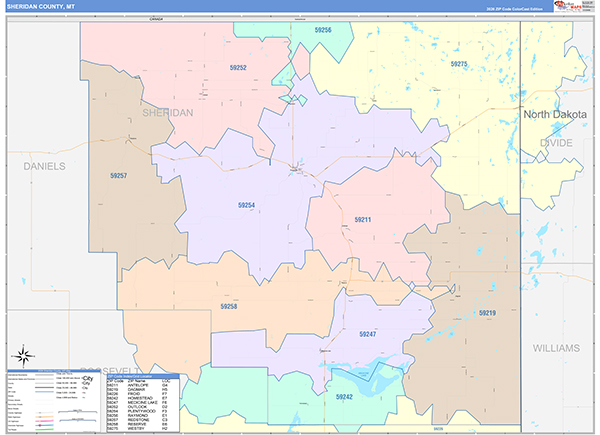 Sheridan County, MT Zip Code Map