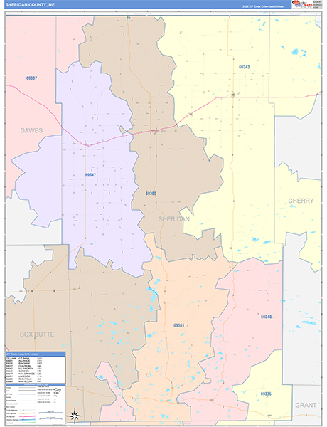 Sheridan County, NE Zip Code Map