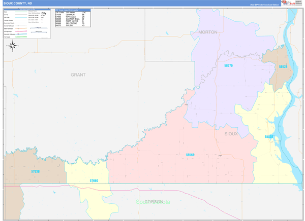 Sioux County, ND Zip Code Map