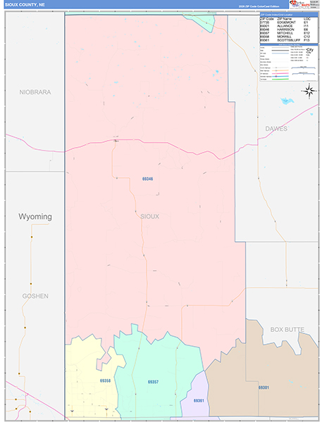 Sioux County, NE Zip Code Map
