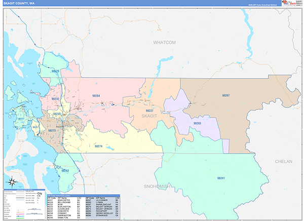 Skagit County, WA Zip Code Map