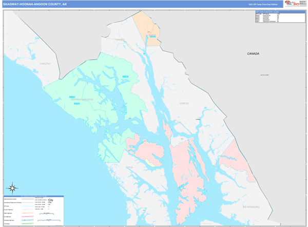 Skagway-Hoonah-Angoon Borough (County), AK Wall Map