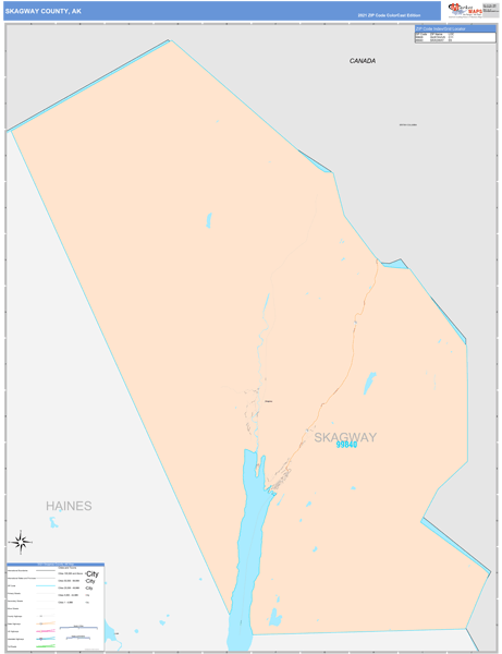 Skagway Borough (County), AK Wall Map