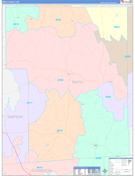 Smith County, MS Zip Code Map