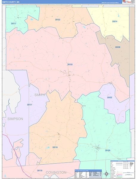 Smith County, MS Zip Code Map