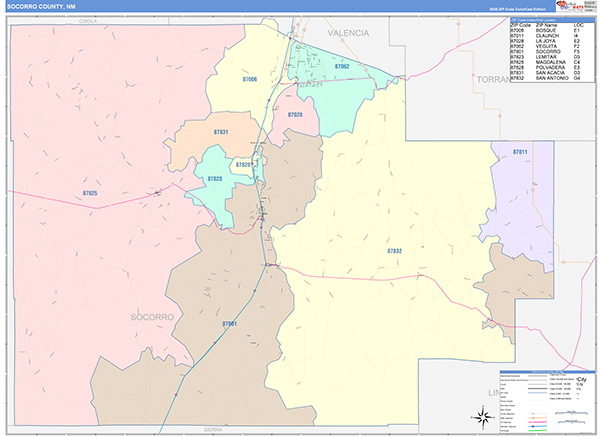Socorro County, NM Zip Code Map