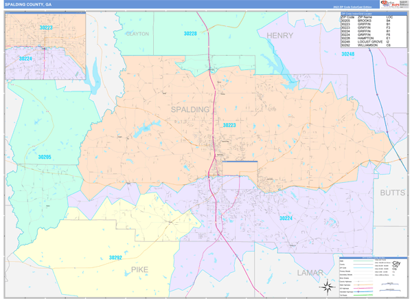 Spalding County Digital Map Color Cast Style