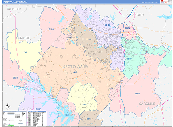 Spotsylvania County, VA Zip Code Map