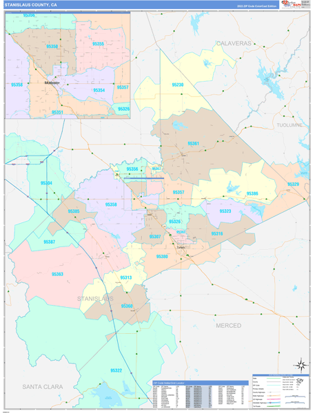 Stanislaus County Map Book Color Cast Style