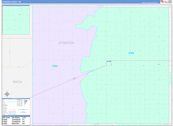 Stanton County Digital Map Color Cast Style