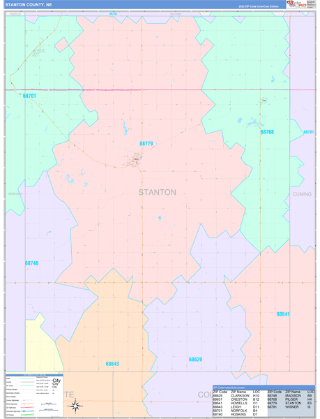 Stanton County Digital Map Color Cast Style