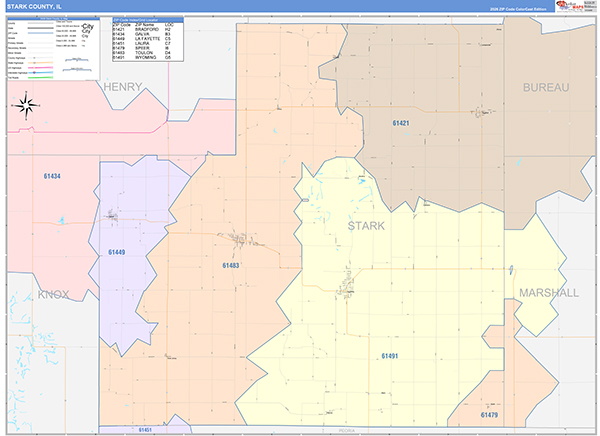 Stark County, IL Wall Map