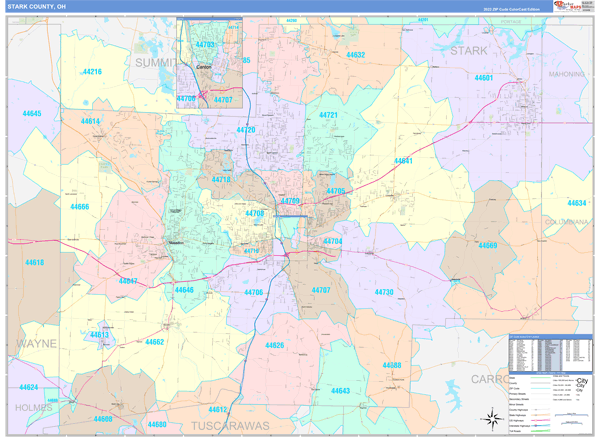 Stark County Digital Map Color Cast Style