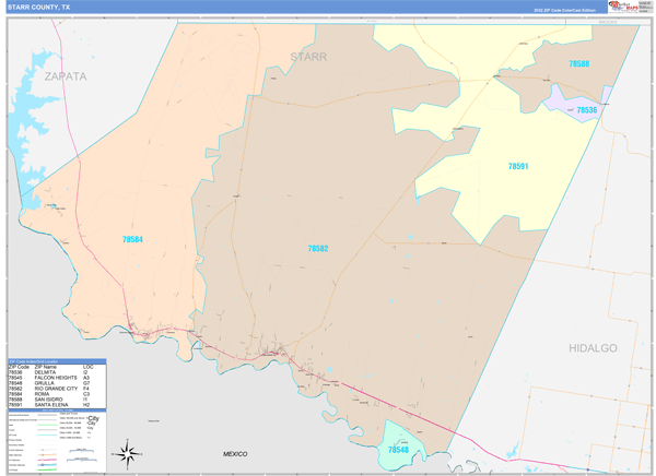 Starr County Digital Map Color Cast Style