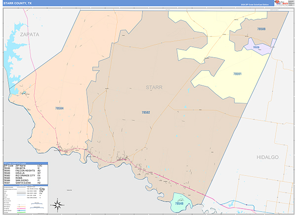 Starr County, TX Zip Code Map