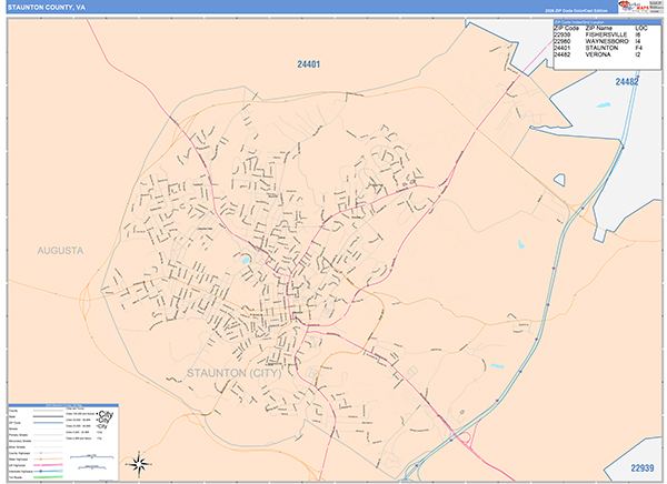 Staunton County, VA Zip Code Map