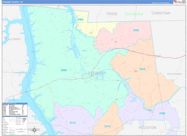 Stewart County Digital Map Color Cast Style