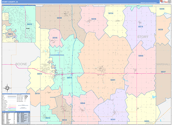 Story County, IA Wall Map