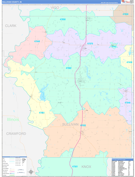 Sullivan County Digital Map Color Cast Style