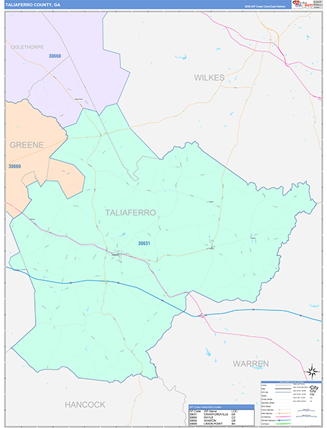 Taliaferro County, GA Zip Code Map