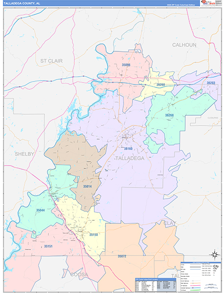 Talladega County, AL Zip Code Map
