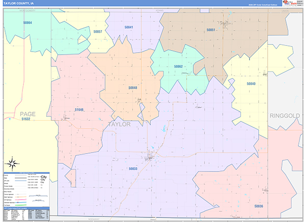 Taylor County, IA Wall Map