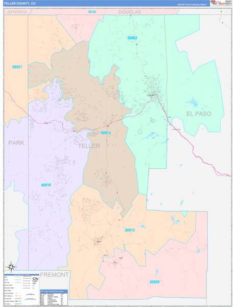 Teller County Map Book Color Cast Style