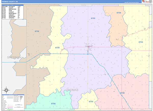 Thomas County, KS Wall Map