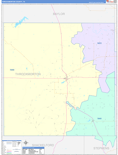 Throckmorton County, TX Zip Code Map