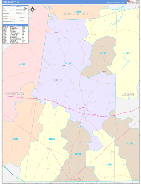 Todd County Digital Map Color Cast Style