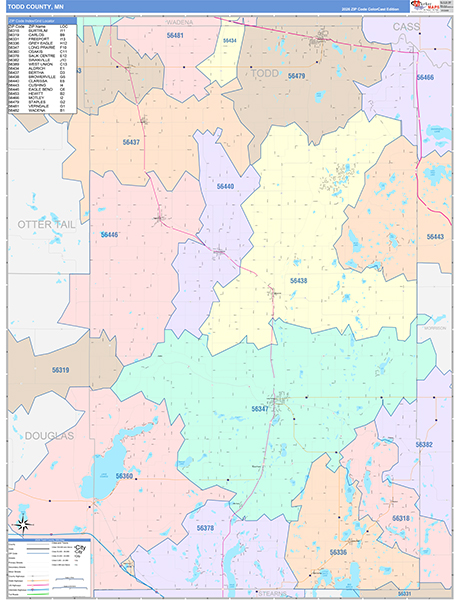 Todd County, MN Zip Code Map