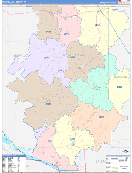 Trempealeau County, WI Wall Map