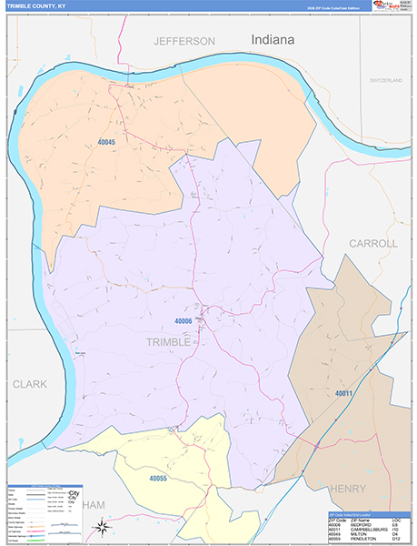 Trimble County, KY Zip Code Map