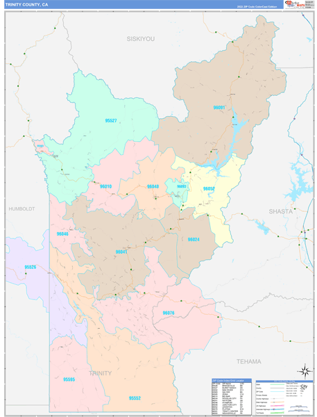Trinity County Digital Map Color Cast Style