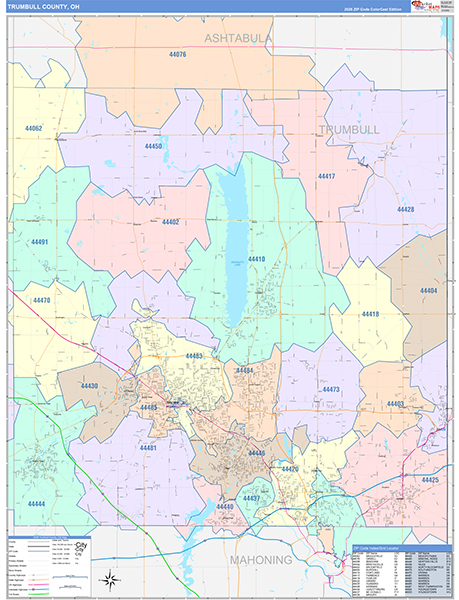 Trumbull County, OH Zip Code Map