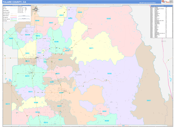 Tulare County Map Book Color Cast Style