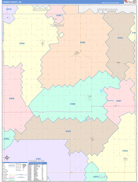 Turner County, SD Zip Code Map