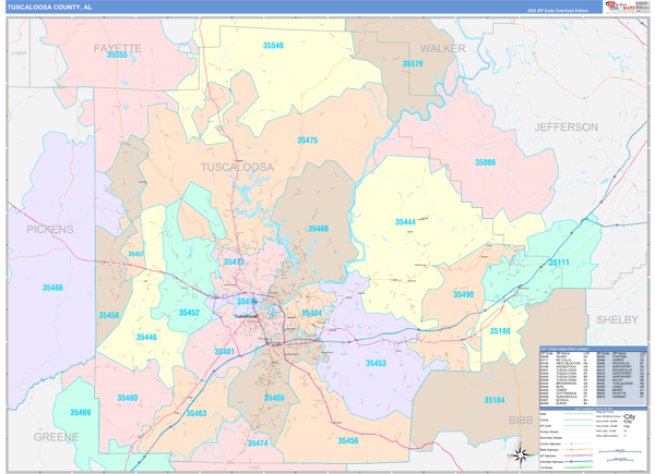Tuscaloosa County AL Wall Map Color Cast Style By MarketMAPS MapSales Tuscaloosa County AL Wall Map Color Cast Style By MarketMAPS MapSales