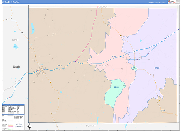 Uinta County, WY Zip Code Map