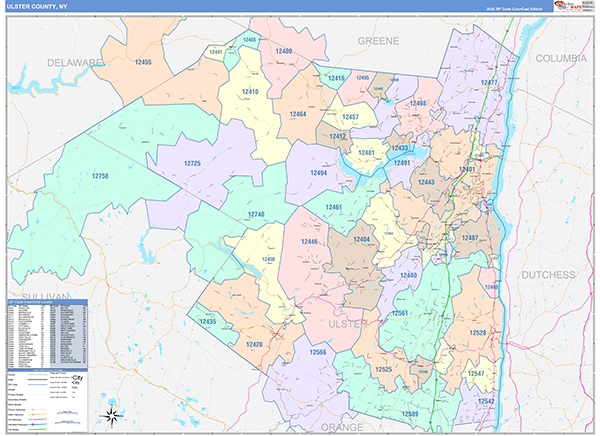 Ulster County, NY Zip Code Map
